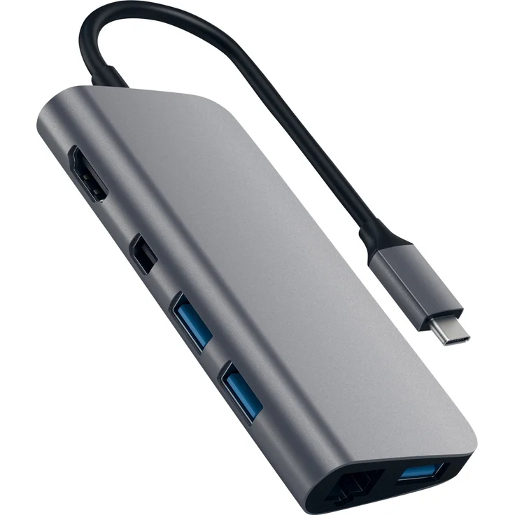 Satechi Typ C Multimedia Adapter mit 4K HDMI, Mini-DisplayPort, USB-C PD, Gigabit Ethernet, USB 3.0 und MikroSD/SD-Kartensteckplätzen aus Aluminium für 2016/2017 MacBook Pro and 2015/2016/2017 MacBook (Space Grau) – Bild 5