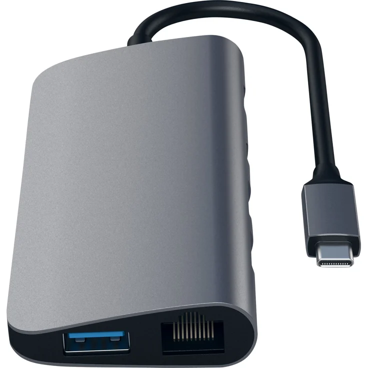 Satechi Typ C Multimedia Adapter mit 4K HDMI, Mini-DisplayPort, USB-C PD, Gigabit Ethernet, USB 3.0 und MikroSD/SD-Kartensteckplätzen aus Aluminium für 2016/2017 MacBook Pro and 2015/2016/2017 MacBook (Space Grau) – Bild 6