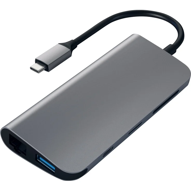 Satechi Typ C Multimedia Adapter mit 4K HDMI, Mini-DisplayPort, USB-C PD, Gigabit Ethernet, USB 3.0 und MikroSD/SD-Kartensteckplätzen aus Aluminium für 2016/2017 MacBook Pro and 2015/2016/2017 MacBook (Space Grau) – Bild 4