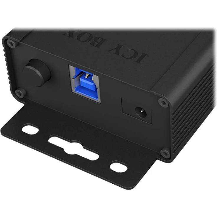 ICY BOX IB-HUB1703-QC3 7-fach USB 3.0 Industrie Hub mit Netzteil (12V-5A), 3 Ladeports, QC 3.0, Montage-Halterung, Aluminium Schwarz – Bild 3