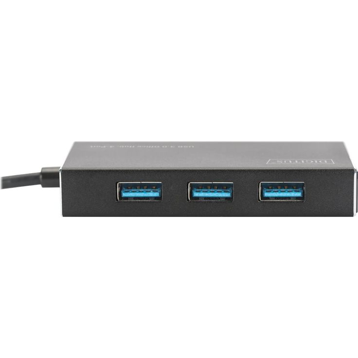 DIGITUS USB-Hub - 4 Ports - Super-Speed USB 3.0 - 5 GBit-s - Plug&Play - Aluminium-Gehäuse - Schwarz – Bild 8