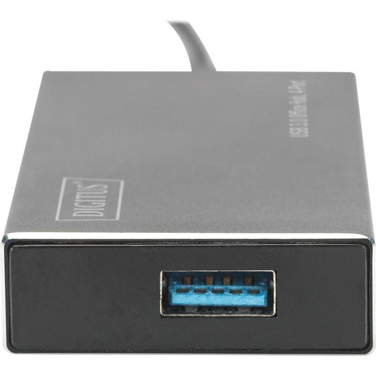 DIGITUS USB-Hub - 4 Ports - Super-Speed USB 3.0 - 5 GBit-s - Plug&Play - Aluminium-Gehäuse - Schwarz – Bild 5