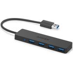 Anker Ultra Slim Extra Leicht 4 Port USB 3.0 Hub, Schwarz (A7516015)