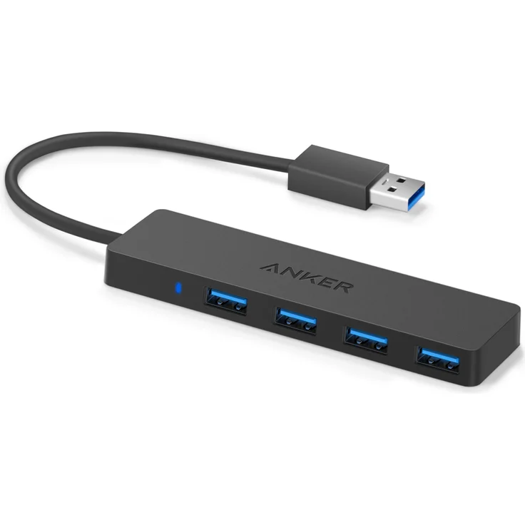 Anker Ultra Slim Extra Leicht 4 Port USB 3.0 Hub, Schwarz (A7516015) – Bild 1