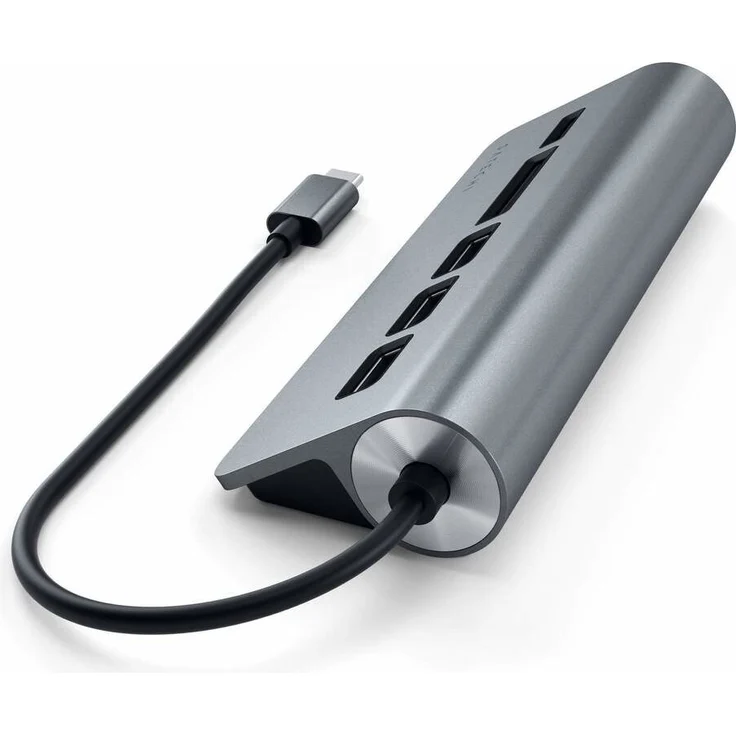 Satechi Typ-C Aluminium USB Hub & Micro/SD Kartenlesegerät für iMac, MacBook Pro, Dell XPS Series, Lenovo Yoga und viele weitere Modelle (Space Grau) – Bild 4