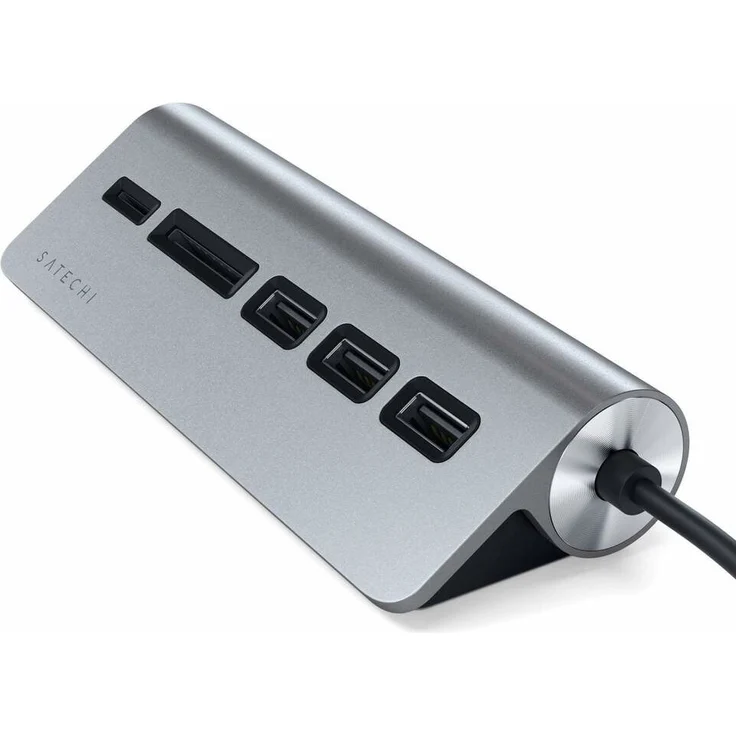 Satechi Typ-C Aluminium USB Hub & Micro/SD Kartenlesegerät für iMac, MacBook Pro, Dell XPS Series, Lenovo Yoga und viele weitere Modelle (Space Grau) – Bild 3