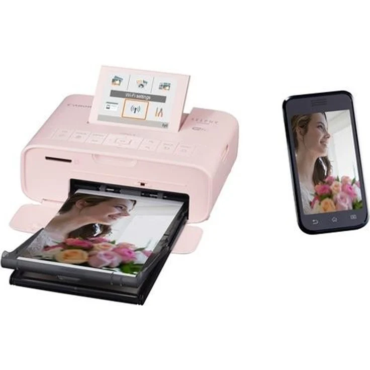 Canon Selphy CP1300 Fotodrucker 10x15cm (mobil Drucker, WLAN, USB, 300x300dpi, Thermosublimation, optionaler Akku, Farbdisplay, Speicherkartenslot, Apple AirPrint, Passfoto- u. Postkartendruck) rosa (2236C002) – Bild 6