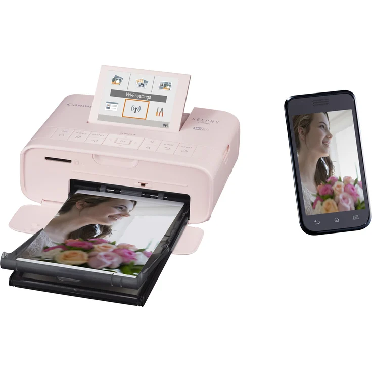 Canon Selphy CP1300 Fotodrucker 10x15cm (mobil Drucker, WLAN, USB, 300x300dpi, Thermosublimation, optionaler Akku, Farbdisplay, Speicherkartenslot, Apple AirPrint, Passfoto- u. Postkartendruck) rosa (2236C002) – Bild 7