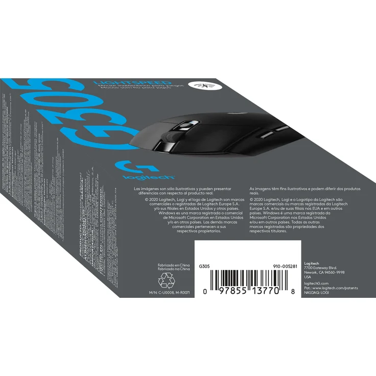Logitech G305 Lightspeed Wireless Gaming Maus, Hero 12000 DPI Sensor, 6 Programmierbare Tasten, 250 Stunden Akkulaufzeit, Benutzerdefinierte Spielprofile, Leichtgewicht, PC-Mac - Schwarz – Bild 10