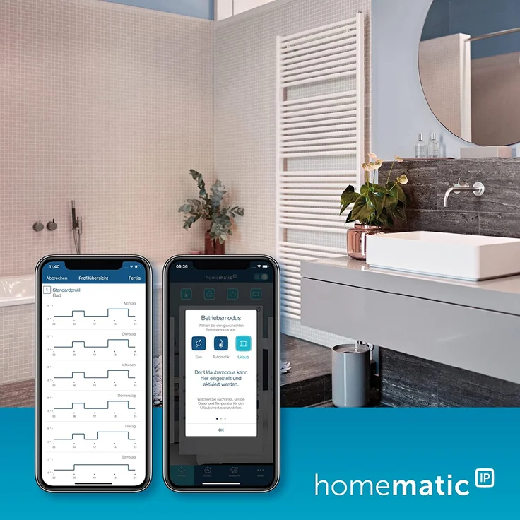 Homematic IP HmIP-SK9 Starter Set Heizen – easy connect, , Digitale Steuerung für Heizung per App, Amazon Alexa, Google Assistant, einfache Installation, Energie sparen, Thermostat und Fenstersensor (153413A0) – Bild 10