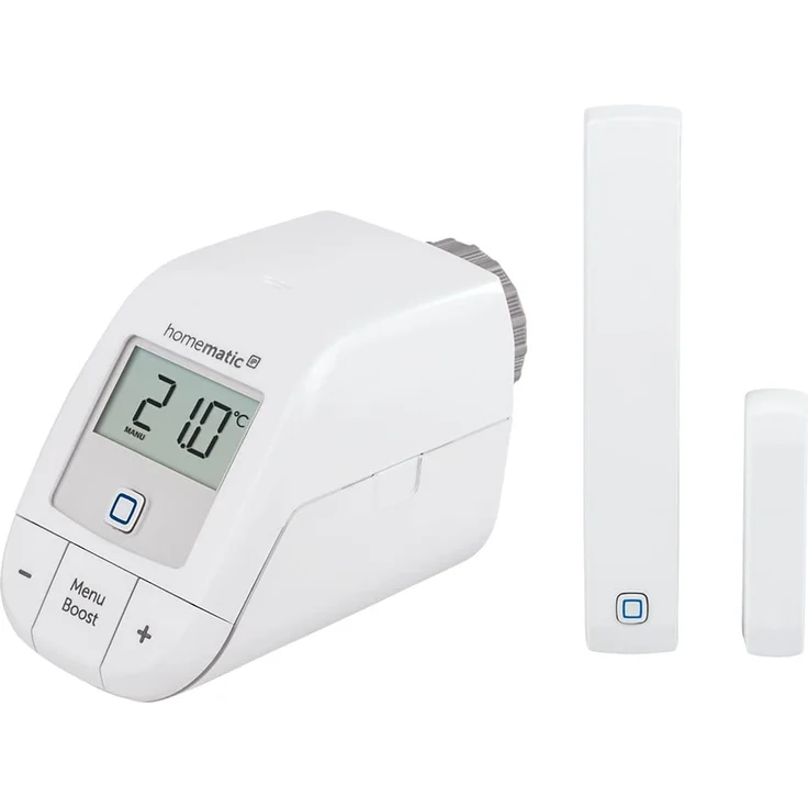 Homematic IP HmIP-SK9 Starter Set Heizen – easy connect, , Digitale Steuerung für Heizung per App, Amazon Alexa, Google Assistant, einfache Installation, Energie sparen, Thermostat und Fenstersensor (153413A0) – Bild 1