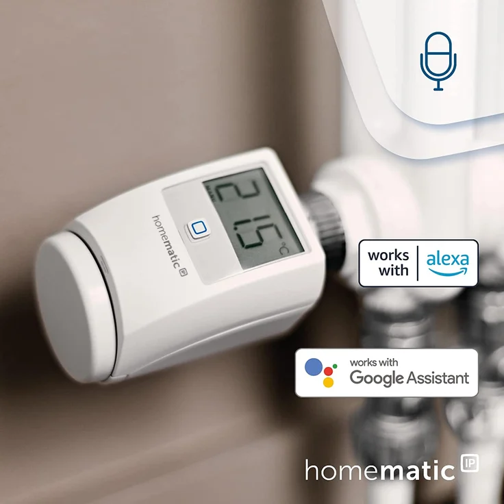 Homematic IP HmIP-eTRV-2 Smart Home Heizkörperthermostat, digitaler Thermostat Heizung, Heizungsthermostat, Steuerung per App, Amazon Alexa & Google Assistant, einfache Installation, Energie sparen, weiß (140280A0) – Bild 5