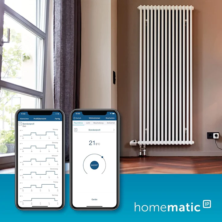 Homematic IP HmIP-eTRV-2 Smart Home Heizkörperthermostat, digitaler Thermostat Heizung, Heizungsthermostat, Steuerung per App, Amazon Alexa & Google Assistant, einfache Installation, Energie sparen, weiß (140280A0) – Bild 3