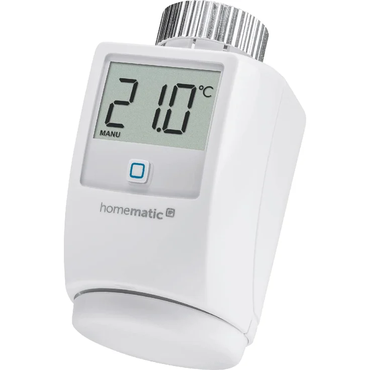 Homematic IP HmIP-eTRV-2 Smart Home Heizkörperthermostat, digitaler Thermostat Heizung, Heizungsthermostat, Steuerung per App, Amazon Alexa & Google Assistant, einfache Installation, Energie sparen, weiß (140280A0) – Bild 1