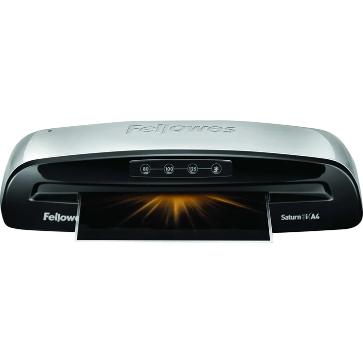 Fellowes A4 Laminiergerät Saturn 3i für 80-125 Micron Folien, 60 Sek. Aufwärmzeit, staufreies Laminieren, für Büro und Home Office, inkl. 10 A4 Laminierfolien – Bild 6