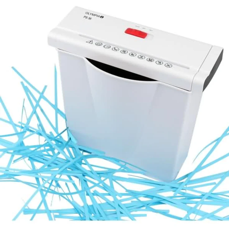 Olympia PS 36 Papierschredder Büro (Streifenschnitt, Sicherheitsstufe P2, Automatischer Einzug, Papiervernichter mit Papierkorb, Dokumenten-Shredder mit Teleskoparm) weiß – Bild 4