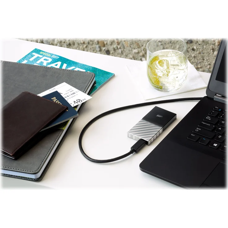 WD My Passport SSD WDBKVX2560PSL - Solid-State-Disk - verschlüsselt - 256 GB - extern (tragbar) - USB 3.1 Gen 2 (USB-C Steckverbinder) - 256-Bit-AES - schwarze Oberseite mit gunmetal (mittel metallisch grau) Boden (WDBKVX2560PSL-WESN) - Preisvergleich – Bild 8
