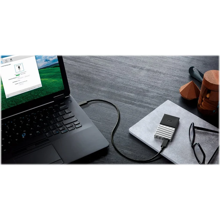 WD My Passport SSD WDBKVX2560PSL - Solid-State-Disk - verschlüsselt - 256 GB - extern (tragbar) - USB 3.1 Gen 2 (USB-C Steckverbinder) - 256-Bit-AES - schwarze Oberseite mit gunmetal (mittel metallisch grau) Boden (WDBKVX2560PSL-WESN) - Preisvergleich – Bild 9