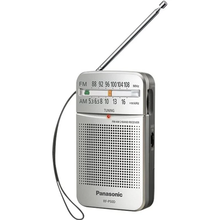 Panasonic RF-P50DEG-S Taschenradio mit Trageriemen, Batteriebetrieb Silber – Bild 2