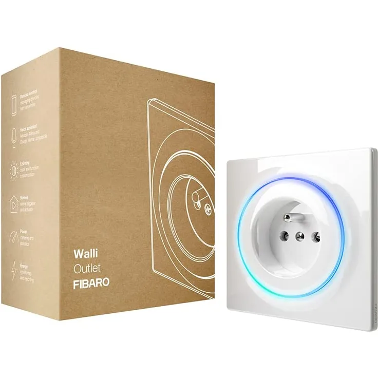 FIBARO Walli Outlet Typ E, Z-Wave Plus, Intelligente Steckdose, Smart Steckdose (FGWOE-011)