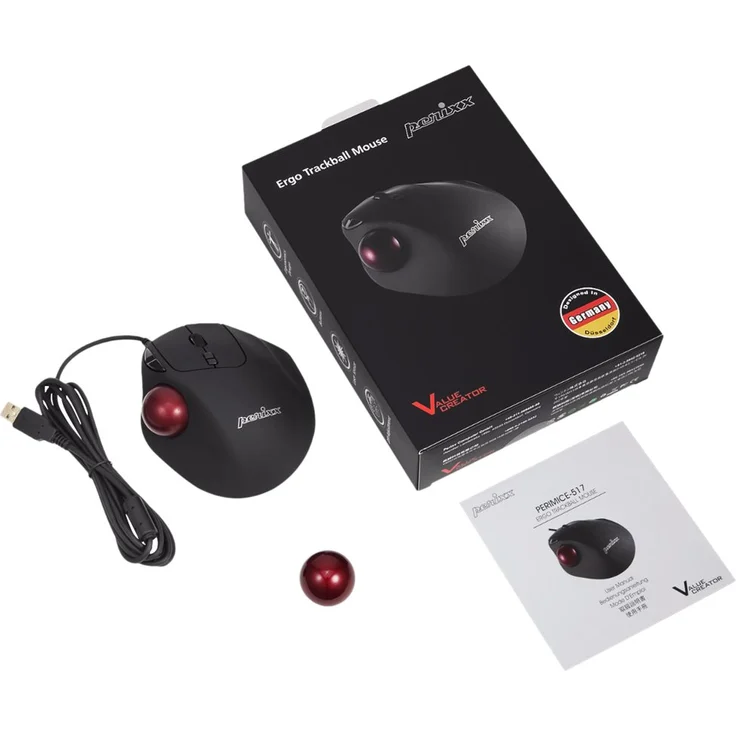 Perixx PERIMI-517 Ergonomische Maus mit Trackball - 400-1000 DPI - Kabelgebunden – Bild 3