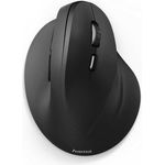 Hama kabellose Maus ergonomisch (Vertikale Maus ohne Kabel für Rechtshänder, Wireless Funk-Maus mit optischem Sensor 1000-1400-1800dpi) schwarz