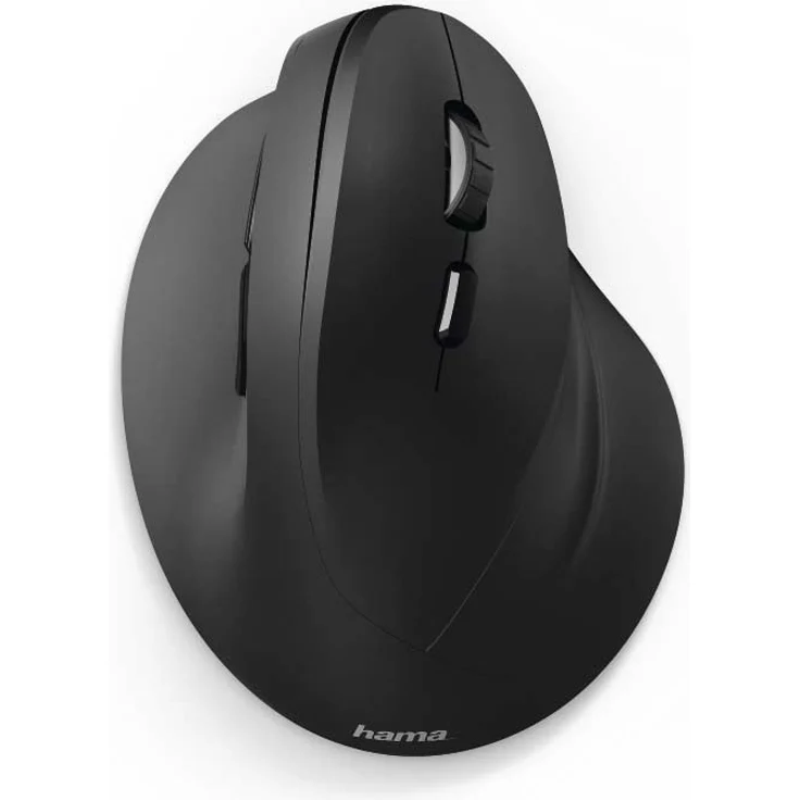Hama kabellose Maus ergonomisch (Vertikale Maus ohne Kabel für Rechtshänder, Wireless Funk-Maus mit optischem Sensor 1000-1400-1800dpi) schwarz – Bild 1
