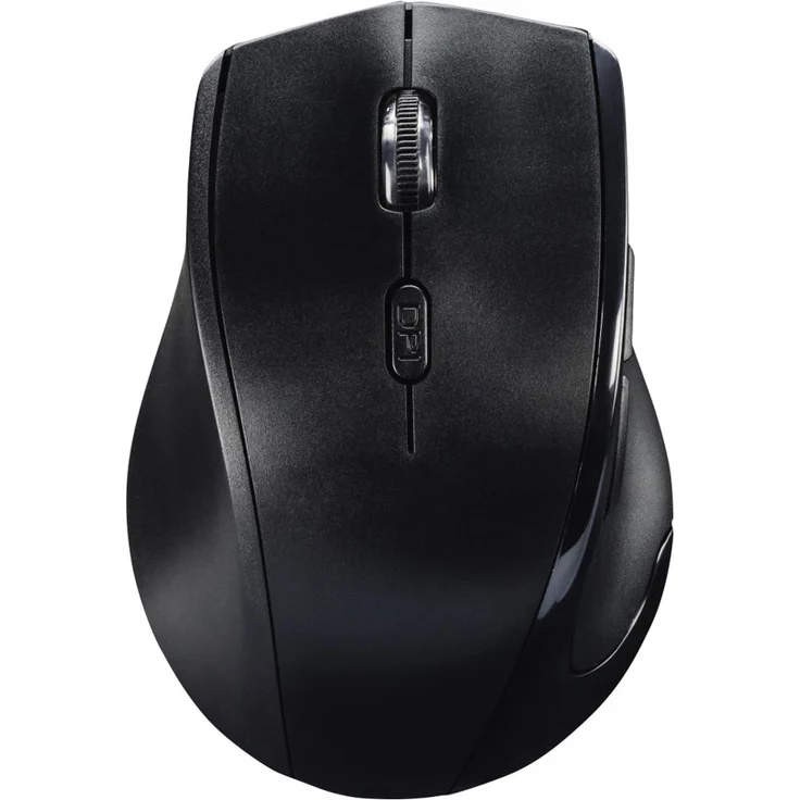 Hama Maus kabellos für Linkshänder ergonomisch (Linkshänder-Maus ohne Kabel, Wireless Funkmaus, USB Empfänger, vertikal, 800-1600 dpi, 3 Tasten inkl. Browser-Tasten, 2,4 GHz) schwarz – Bild 1