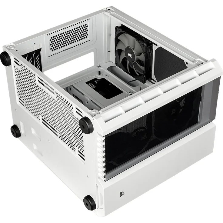Corsair Crystal 280X PC-Gehäuse (Micro ATX mit gehärtetem Glas), Keine LED, Weiß – Bild 3