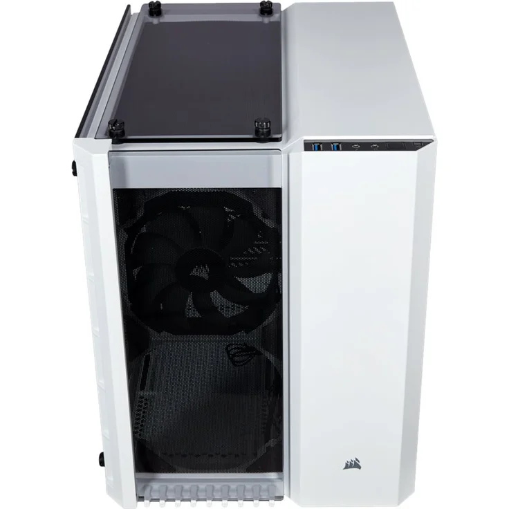 Corsair Crystal 280X PC-Gehäuse (Micro ATX mit gehärtetem Glas), Keine LED, Weiß – Bild 4