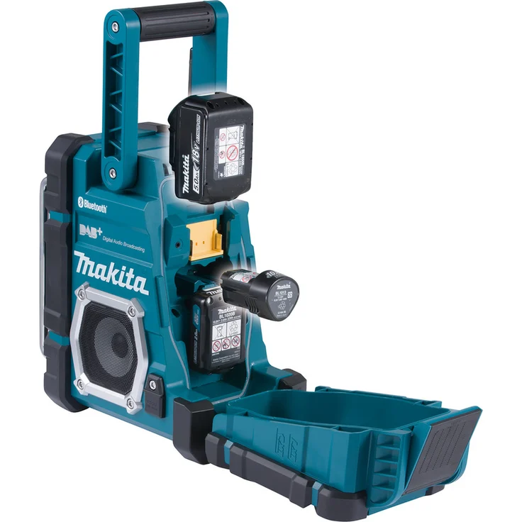 Makita DMR112 7,2V - 18V mit Bluetooth Baustellenradio mit Bluetooth, LCD-Display, geeignet für Outdoor, spritzwassergeschützt, blau – Bild 7