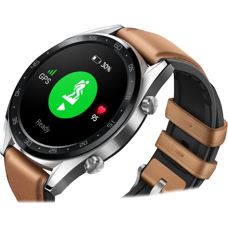 Huawei Watch GT Classic Smartwatch GPS, Unisex, 46,5mm, Edelstahlgehäuse, Saddle Brown – Bild 6