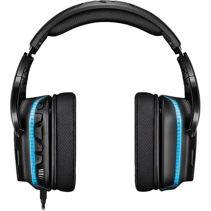 Logitech G635 kabelgebundenes Gaming-Headset mit LIGHTSYNC RGB, 7.1 Surround Sound, DTS Headphone:X 2.0, 50 mm Treiber, Bügelmikrofon mit Flip-Stummschaltung, PC-Xbox One-PS4-Nintendo Switch, Schwarz – Bild 2