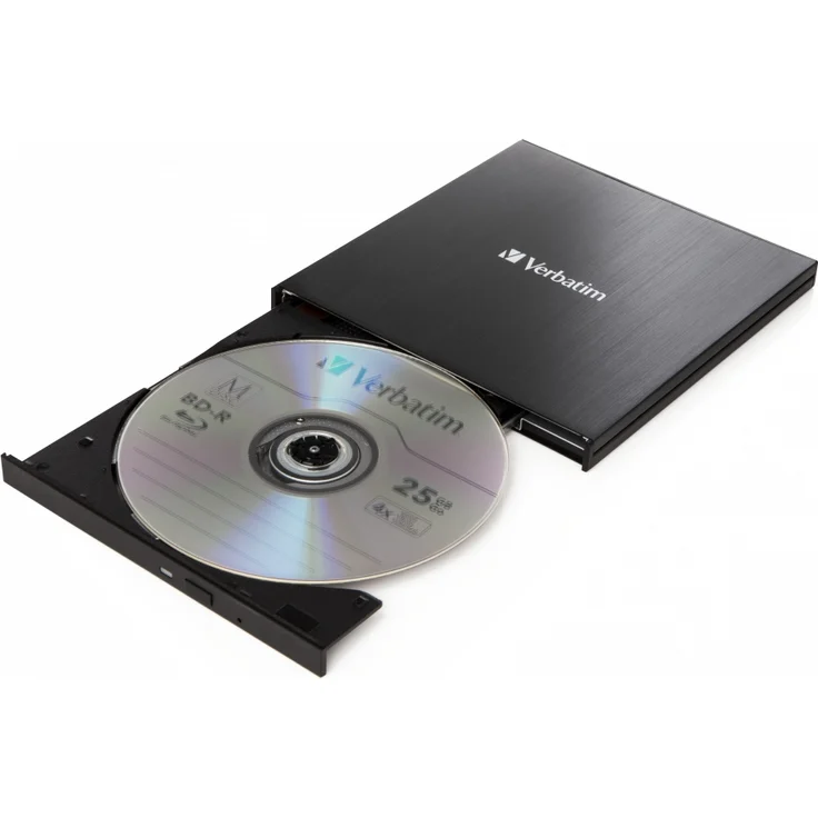Verbatim Externer Slimline Blu-ray-Player mit USB-C-Anschluss - kompakter Brenner zum Erstellen großer Backups, schwarz – Bild 2