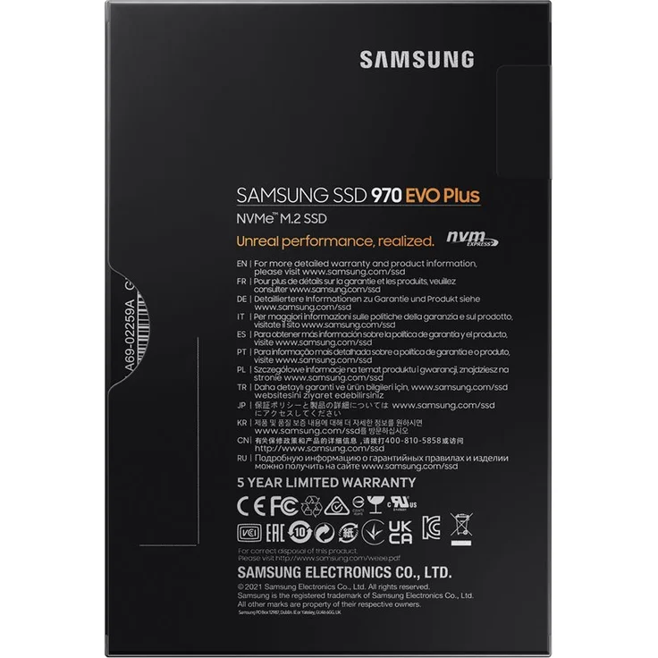 Samsung 970 EVO Plus MZ-V7S1T0BW - Solid-State-Disk - verschlüsselt - 1 TB - intern - M.2 2280 - PCI Express 3.0 x4 (NVMe) - Puffer: 1 GB - 256-Bit-AES - TCG Opal Encryption (MZ-V7S1T0BW) – Bild 7