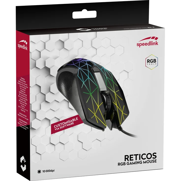 Speedlink RETICOS RGB Gaming Mouse - USB Maus mit RGB Beleuchtung für Büro-Home Office für PC-Notebook-Laptop, schwarz – Bild 5