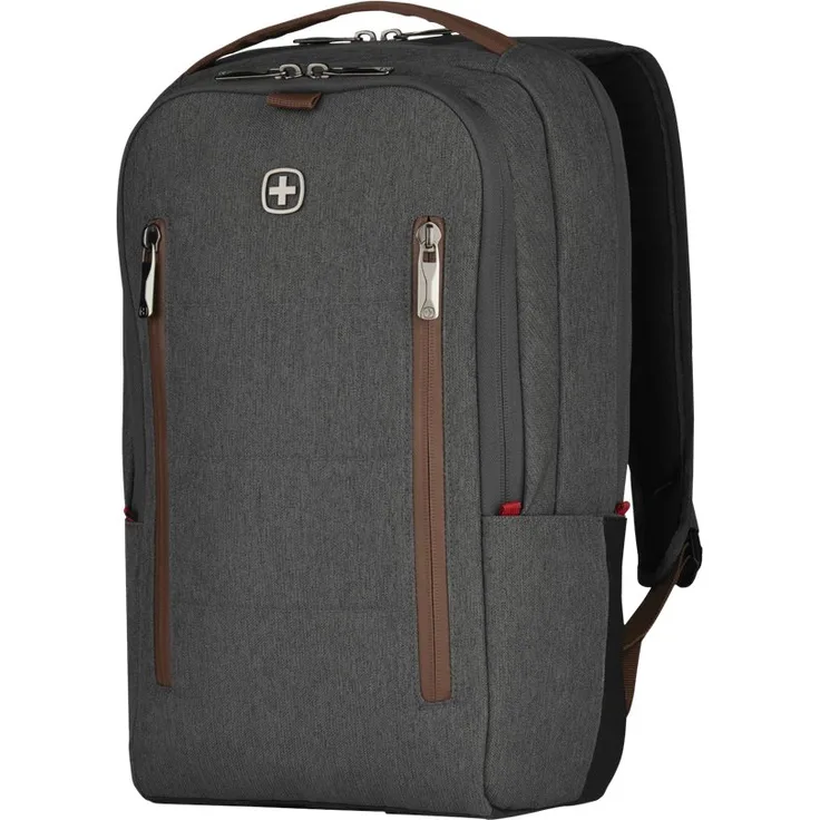 Wenger CityUpgrade Laptoprucksack - mit Umhängetasche 16'' Laptopfach 12'' Tabletfach wasserfeste Außentasche - Grau