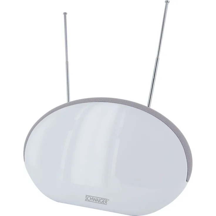 Schwaiger DVB-T2(T)Zimmerantenne DVB-T2 Akt. 36dB, DAB+ rund (ZA200 011)