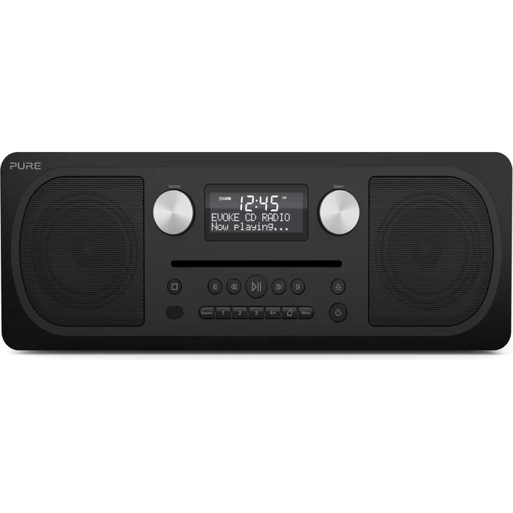 PURE Evoke C-D6 Digitalradio (DAB+, FM, Bluetooth, Weckfunktion, Funk-Uhr), siena black