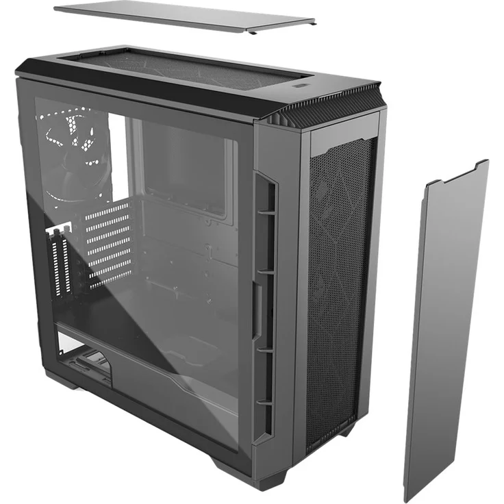 Phanteks Eclipse P600S Hybrid Silent and Performance ATX Chassis - Gehärtetes Glas, Gewebefilter, Dual System Support, Massive Storage, PWM Hub, Schalldämpfende Panels, schwarz – Bild 2