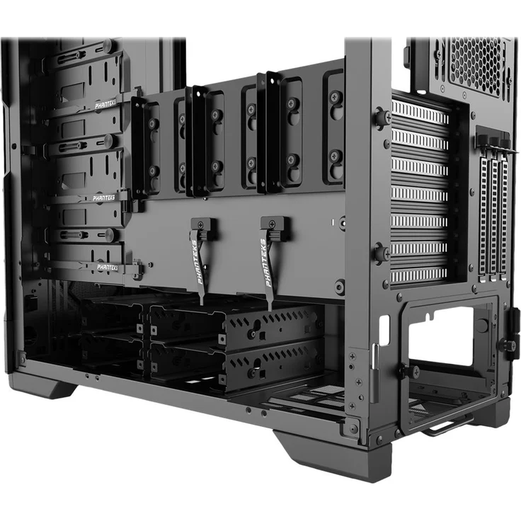 Phanteks Eclipse P600S Hybrid Silent and Performance ATX Chassis - Gehärtetes Glas, Gewebefilter, Dual System Support, Massive Storage, PWM Hub, Schalldämpfende Panels, schwarz – Bild 9