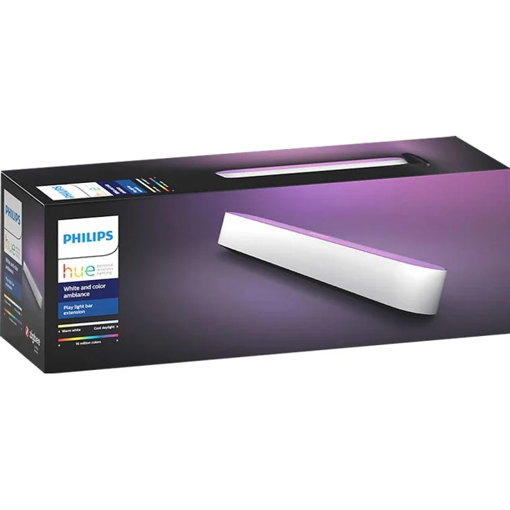 Philips Hue White and Color Ambiance Play Lightbar Erweiterung, dimmbar, bis zu 16 Millionen Farben, steuerbar via App, kompatibel mit Amazon Alexa, weiß – Bild 2