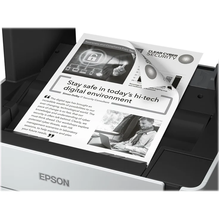 Epson EcoTank ET-M2170 (3-in-1) Multifunktionsdrucker - (Tintenstrahl) Mono, Druckgeschwindigkeit: 20 s/w, Auflösung: 2400 x 1200, LAN, WLAN, AirPrint, Wi-Fi Direct, Cloud Print (C11CH43401) – Bild 8