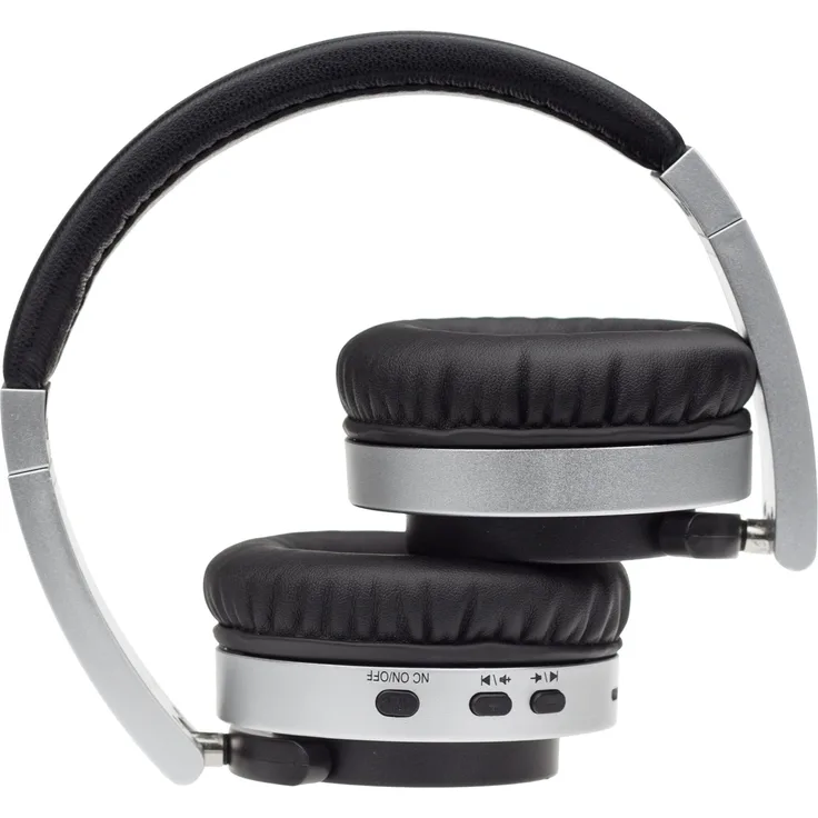 Denver BTN-206 On-Ear-Kopfhörer, mit Bluetooth, Mikrofon, Noise Cancelling, schwarz, silber