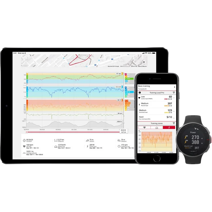 Polar Vantage V HR H10, Multisportuhr inkl. Herzfrequenzgurt GPS, Unisex, Einheitsgröße, Black – Bild 5