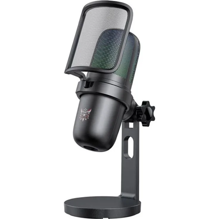 ONIKUMA M-730 Mikrofon mit Rauschunterdrückung, RGB-Beleuchtung und USB Plug & Play, schwarz
