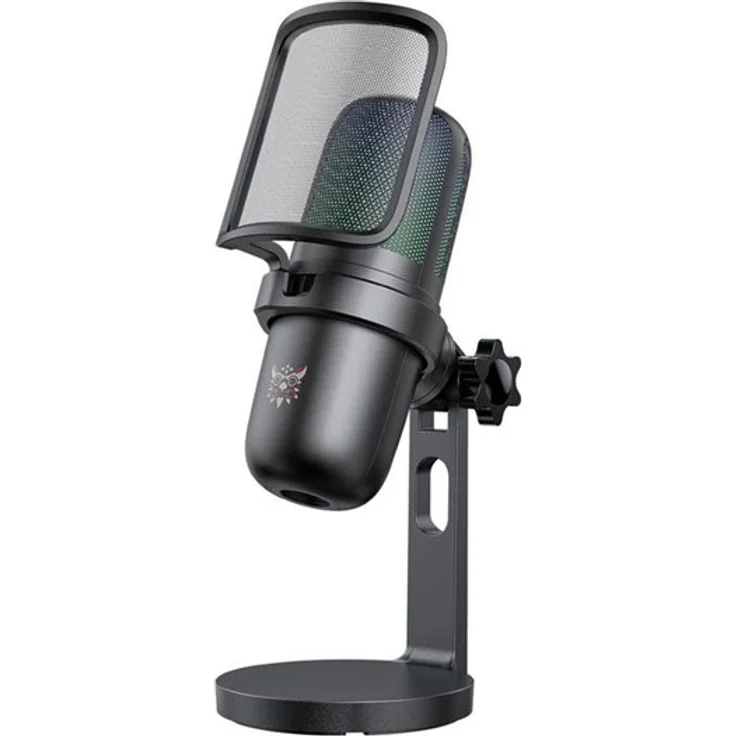 ONIKUMA M-730 Mikrofon mit Rauschunterdrückung, RGB-Beleuchtung und USB Plug & Play, schwarz