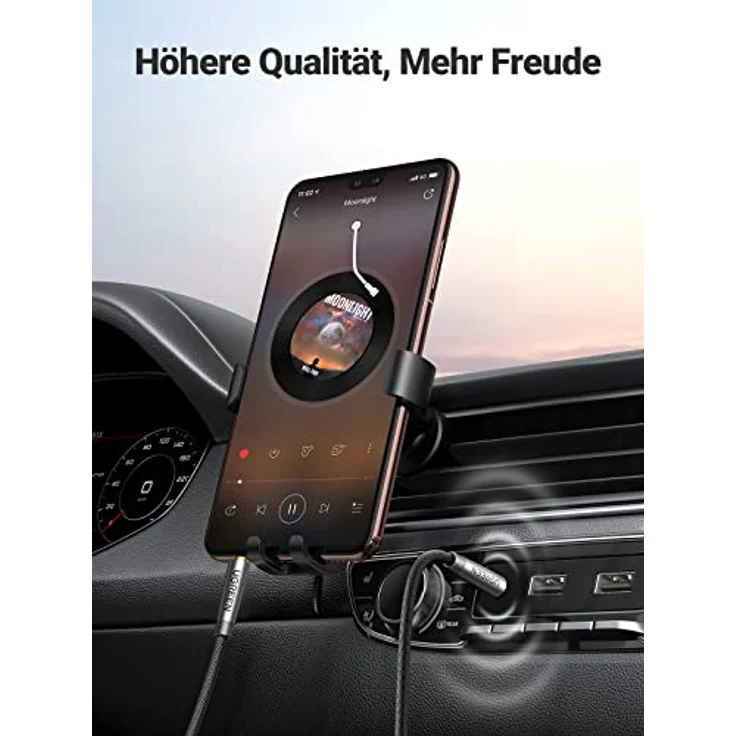 UGREEN 3,5mm Klinke auf Klinke Aux Kabel Stereo Audio Klinkenkabel für Autoradio, Kopfhörer, Galaxy A/M Serien, Redme Note Serie, PC, Tablets, Lautsprecher, MP3/ MP4 Player usw. (1m) – Bild 5