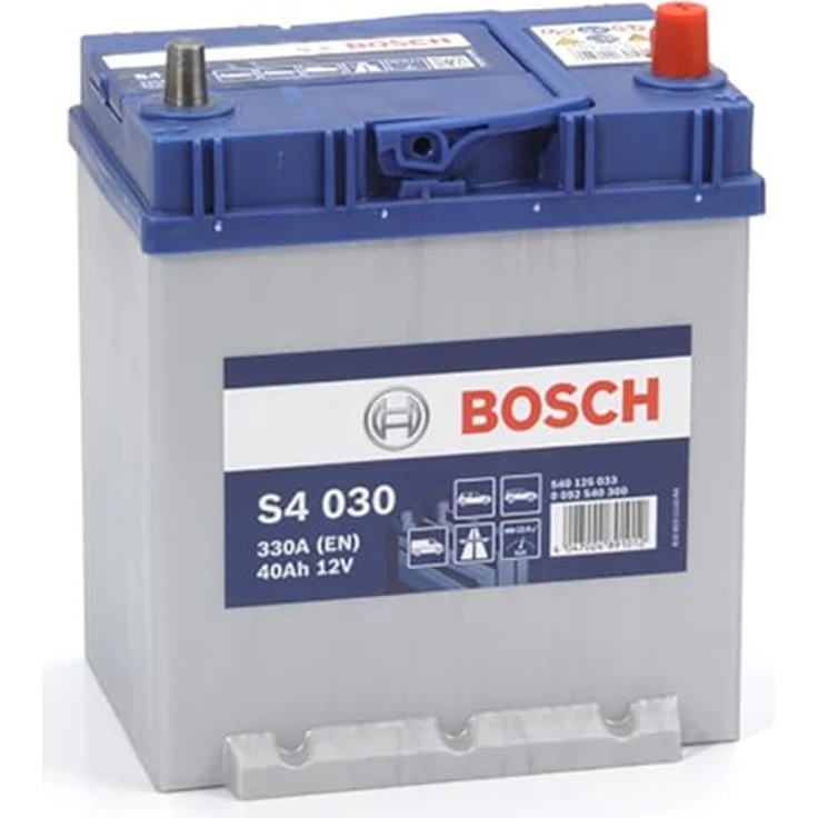 Bosch S4 030, Plombierte Bleisäure (VRLA) Batterie, 40 Ah, 12 V, 330 A, Auto, Blau/Grau – Bild 2