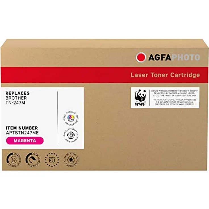 AgfaPhoto Laser Toner TN-247M, 2300 Seiten, Magenta-rot, für Brother HL-L3210, wiederaufbereitet